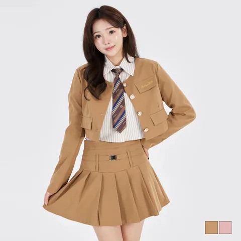 4버튼 여자 긴팔 쓰리피스 교복세트 교복 학생복.