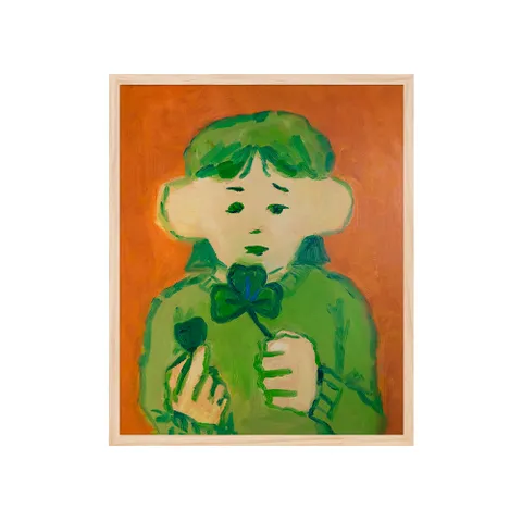 그림액자 세잎클로버를 만든 소녀 / 콰야