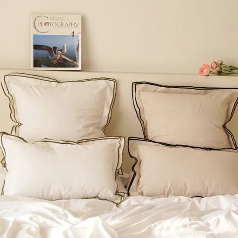 프렌치 크림 베개 침실 쿠션 (2 컬러, 2사이즈)