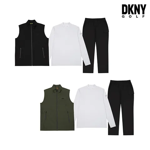 [DKNY GOLF] 24SS 우븐베스트+베이스레이어+팬츠 남성 3종세트 2컬러 택1