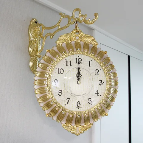 모닝햇살 금도금 주물 양면시계 HBC-316G