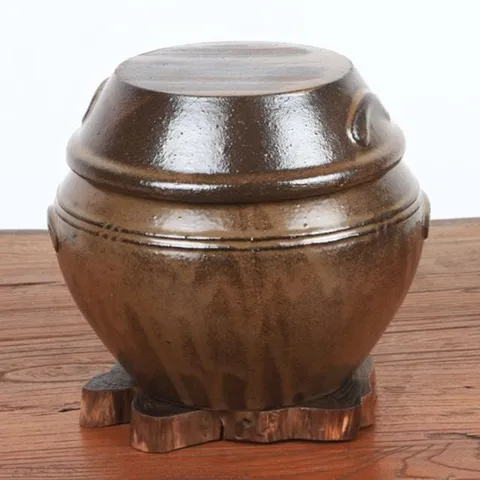 거친 옹기 양념통 항아리 6호 옹기 항아리 단지 용기 김치통 냉장고보관용기 소품단지