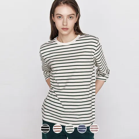 325913 여 라운드넥 스트라이프 긴팔티