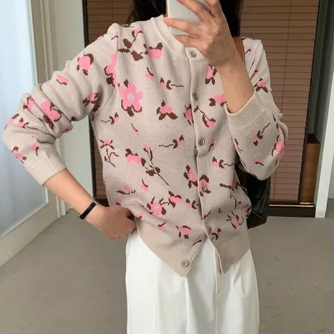 [하프클럽] 여자 빅사이즈 들러리룩 꽃무늬 가디건