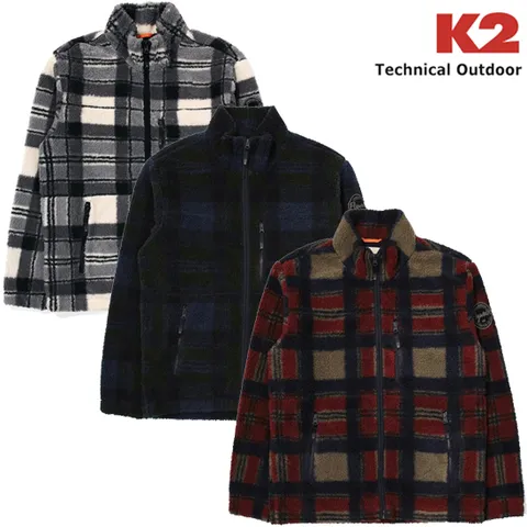 남성 비숑 체크 플리스 KMU23160 463694