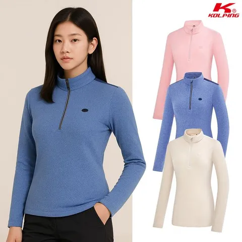 [하프클럽]  여성 겨울 보온 플리스 경량 등산 긴팔 반집업 티셔츠 KSC046ST7W