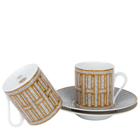 (국내당일출고) 테이블웨어 에스프레소잔 2인 세트 모자이크24 ORANGE