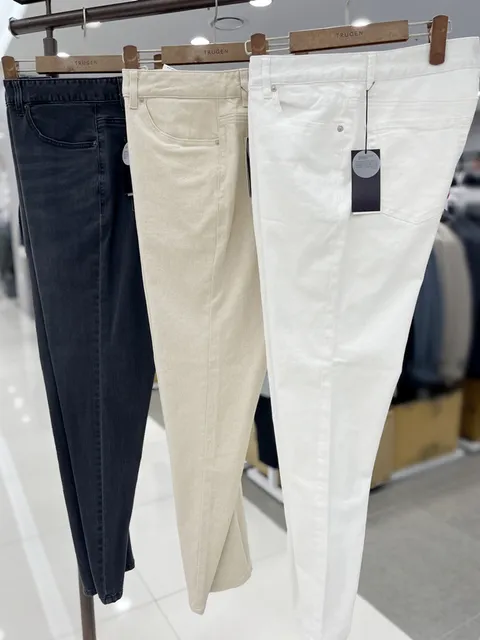 남성 스트레치 신축성 좋은 면 혼방 여름 데님 청바지 그레이 진 베이지 진 화이트 진 흰청 3컬러_JK