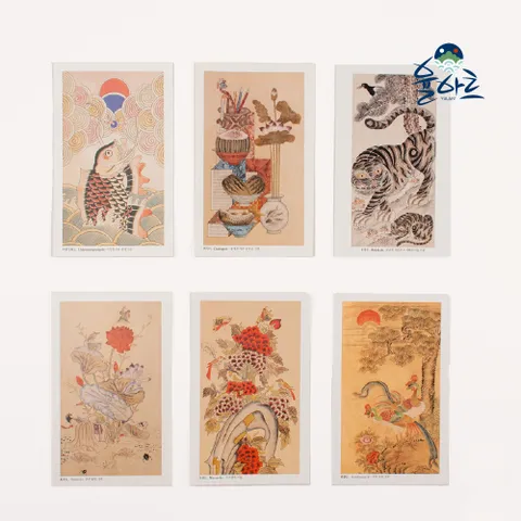 엽서 민화 새해 감성 편지 빈티지 전통 그림 인테리어 호작도 굿즈 까치호랑이 카드 연하장 예쁜엽서 작호도 일러스트 엽서세트