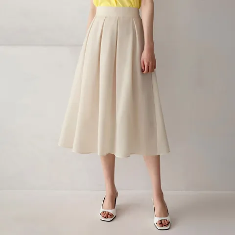 (~XL까지) 프로디 핀턱 뒷 밴딩 스커트 여름 플레어 하객룩 오피스룩 데이트 모임 미시 빅사이즈