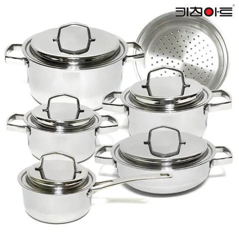 키친아트 일품 통7중 냄비 6종16+18+20+24+24전골+스티머