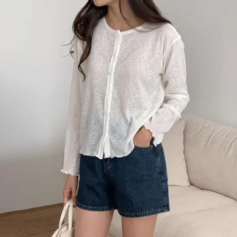 아이우먼 썸머시스루티가디건 DDP501M306 빅사이즈