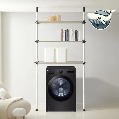 모던 수납 세탁기선반 강화유리 행거 수납정리함 세탁기선반 베란다선반 김치냉장고선반