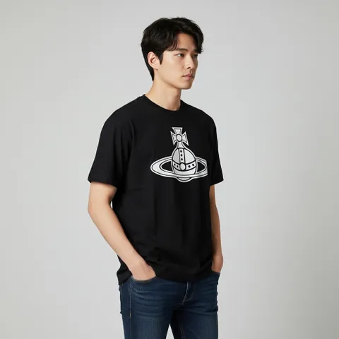 비비안 웨스트우드5F 3G01004E J001M N401 ORB 페루 반팔 티셔츠 블랙