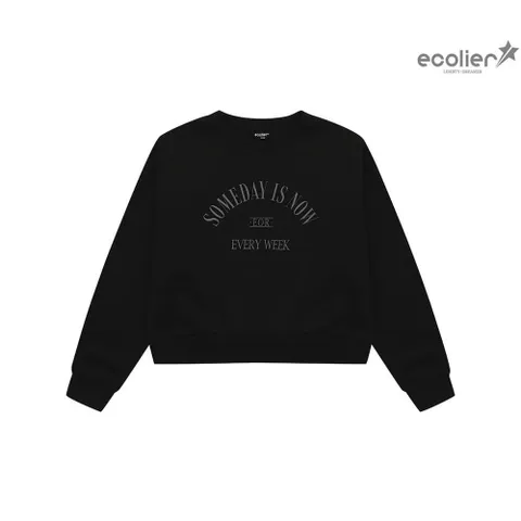 여자 겨울이월 레터링 크롭 기모 맨투맨티(23D0453)_CC