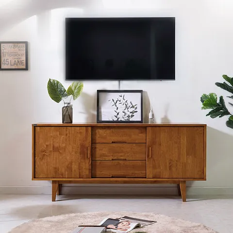 [탑펠리즈] 알렉스 원목 높은 1600 슬라아딩 거실장 수납장