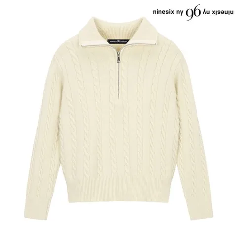 정상가:69,000원｜데일리 반집업 하이넥 케이블 긴팔 니트 (NO3CK017L0)