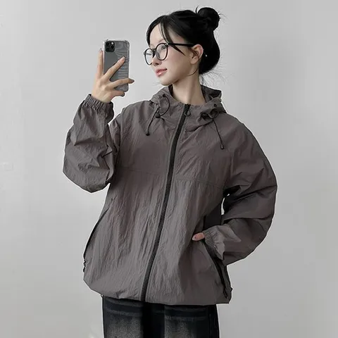 [하프클럽] 고프코어 오버핏 후드 여름 바람막이 ou-4139c