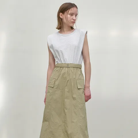 [나인] 저지 믹스 타프타 원피스(OP-6162)