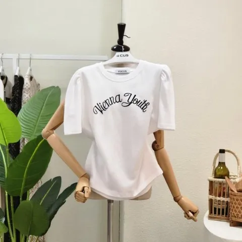 FS3B9TS5336_퍼프 포인트 라운드 반팔 티셔츠