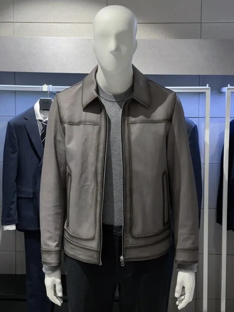 남성 빈티지에이징 양가죽 트러커 점퍼 자켓 비지니스 캐주얼 가죽 자켓