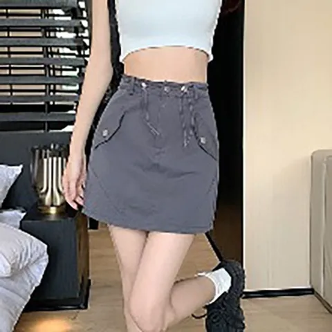 빈티지 카고 미니멀 컴포트 미니 스커트 트레이닝하의 패션하의 여성하의 여자운동복