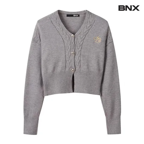 정상가:59,000 | 브이넥 쓰리 버튼 자수 포인트 숏 가디건 (BV3CD015L0)
