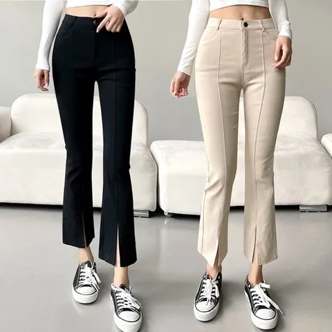 [하프클럽/모노무드] 여성 핀턱 앞트임 데일리 외출 패션 부츠컷 팬츠