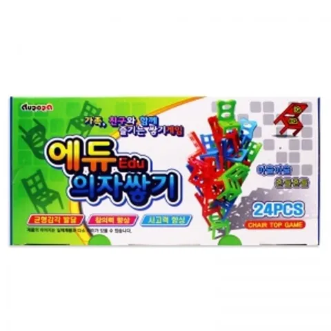 에듀의자쌓기(24pcs) 탑쌓기 술게임 의자쌓기 성인보드게임 쌓기게임