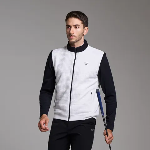 다운블로우 남성스포츠 골프웨어 자가드 풀집업 베스트 DB6515M