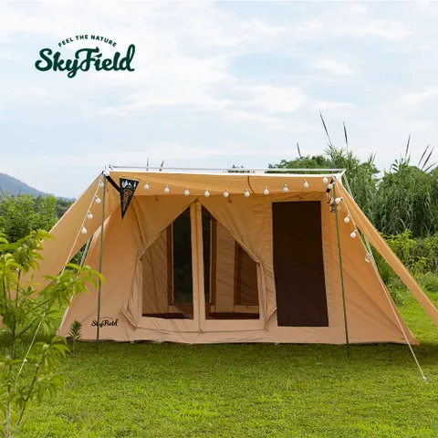 스프링 면 텐트 M 플러스 SF-TE-001 / 감성 캠핑 하우스 그늘막 타프 방수 쉘터 글램핑 피크닉 장박 4인 6인