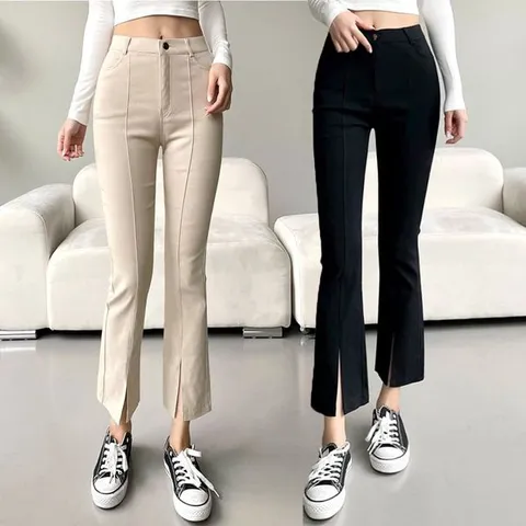 [하프클럽/모노무드] 여성 핀턱 앞트임 데일리 외출 패션 부츠컷 팬츠