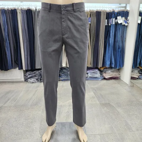 (모다인천점)네이비 면혼방 노턱 스판 캐주얼 바지/PPPC3504A_IC_1