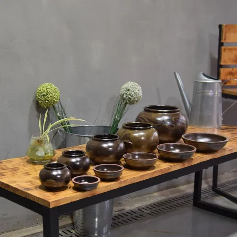 미니 옹기 항아리/양념병/다육이화분 (3호)9x9cm 옹기 항아리 양념병 다육이화분 3호 9x9cm