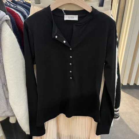 HC06 라운드 단추 티셔츠 LS2TSS104BKO (45329072)