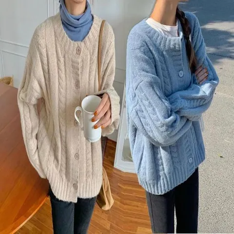 [하프클럽] ONM 할머니 스웨터 그랜마 가디건 케이블 포근한 가디건