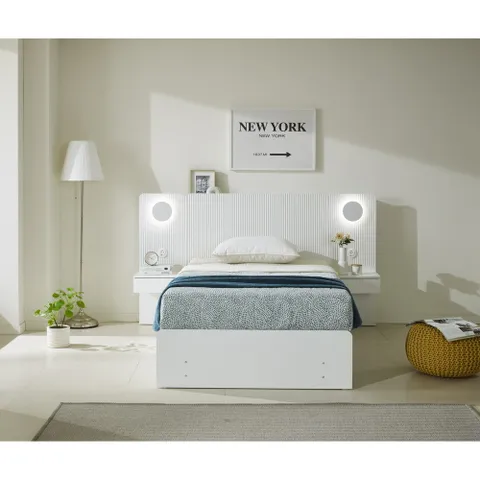 데코라인 템바보드 화이트 서랍형 슈퍼싱글침대(SS) 프레임 방문설치
