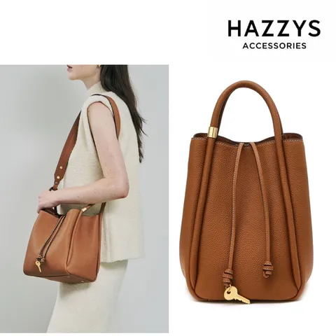 브라운 단색 소가죽 토트백 [크로스백] HIBA4F164W2