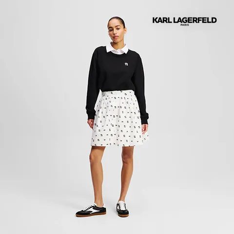 [A2W12029] 칼라거펠트 도트 스커트