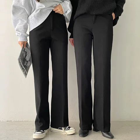 [브리치]  / 모스 융기모 하이웨스트 일자핏 슬림 와이드 슬랙스