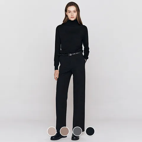 지오다노 여성 겨울 기모 스트레이트 일자핏 스판 슬랙스 415917 463691