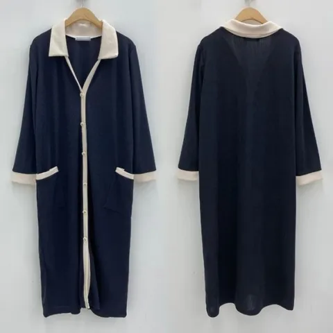 빅사이즈사랑해요 O542L402 이지배색골지로브원피스 BS (13659827)