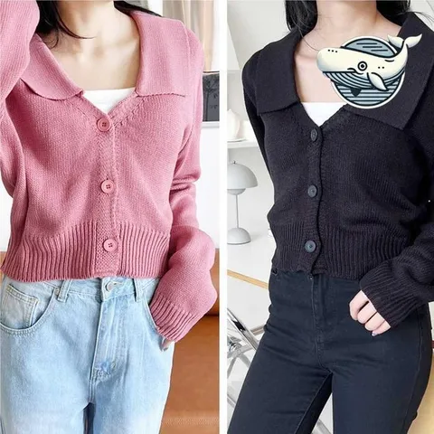 [오노마] ONM 카라 칼라 니트 가디건 세련된 허리 리브 (32099029)