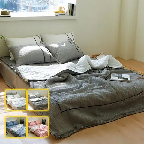 제이리빙 나플 시어서커 침대패드 Q 4컬러 시어서커여름이불세트 구스이불커버 침구 차렵베개