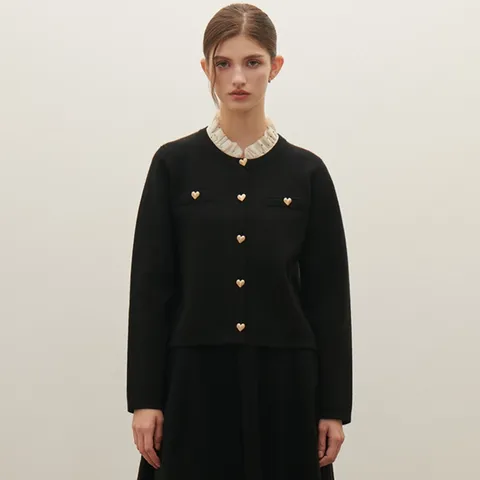 [샤틴]하트버튼 배색카라 가디건 S254B965 420291