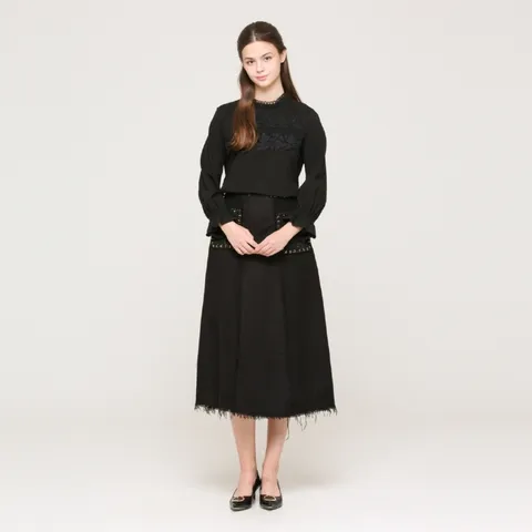 [롯데백화점][손정완]데일리룩 레이스 포인트 티셔츠 ZDR53050