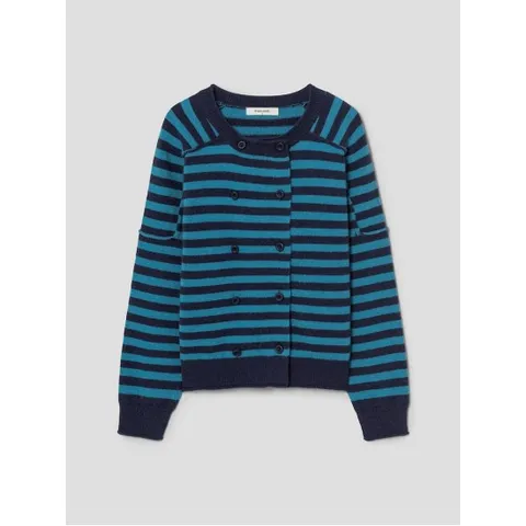 더블 버튼 카디건 (스트라이프)  블루 (35625ASM1P)