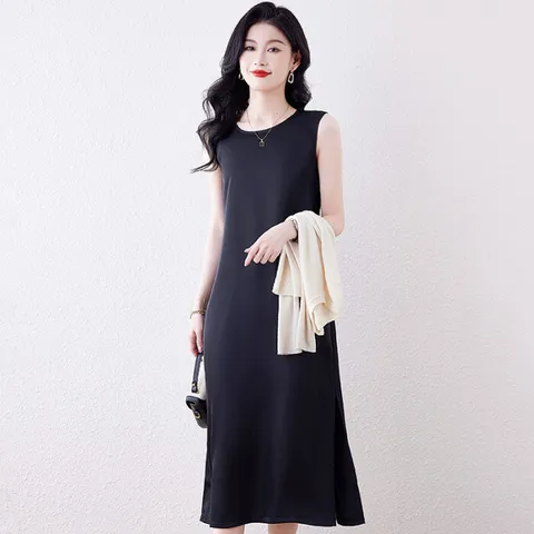 [브리치] 제로투올샵 / 복고풍 아세테이트 슬리브 드레스 여름 원피스 7789블랙