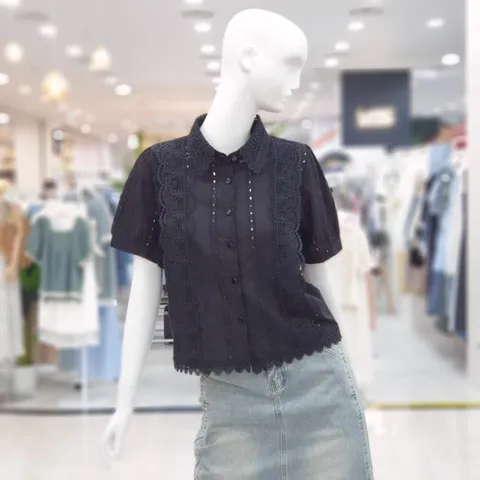 abfz sh06 큐티 레이스 펀칭 반팔블라우스 SLBNZ3B38H (37585406)