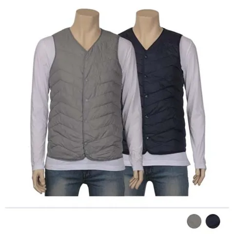 슬림 톤다운 패딩 조끼 (그레이. 네이비) 리즈코 남자옷도매 맨도매 맨즈도매 남성복